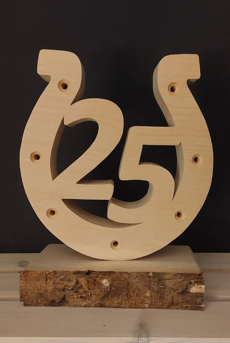 Hufeisen aus Zirbenholz Geschenk Jubiläum Geburtstag Hochzeit Geldgeschenk