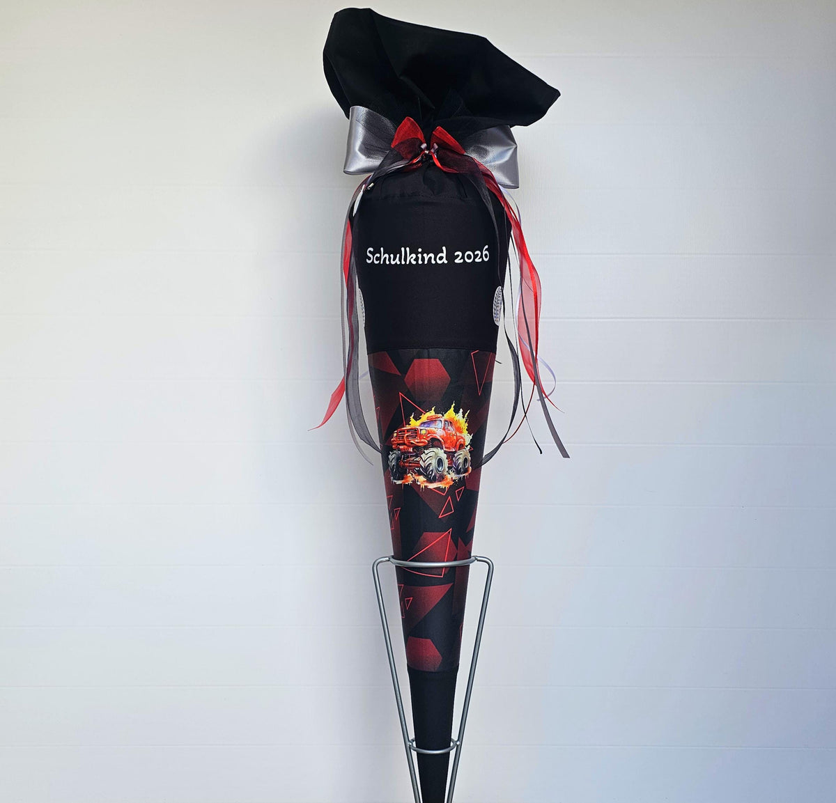 SCHULTÜTE "MONSTERTRUCK" personalisiert, Set "UnaufhaltBär" ERGOBAG Zuckertüte, Manschette doppellagig, Schleife Reflektor Einschulung